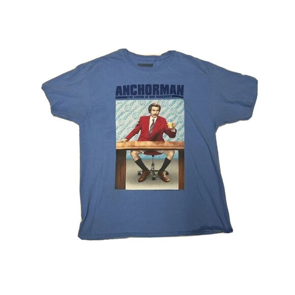 Anchorman Blue Mens Cotton Size Large T Shirt - Picture 2 of 13